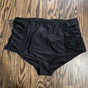 Deadly Dames Black high waist bikini bottom Large